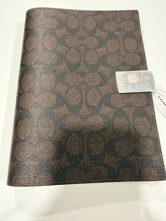 Coach Accessories - Coach Signature Brown Black Style CZ198 Spiral Notebook NWT